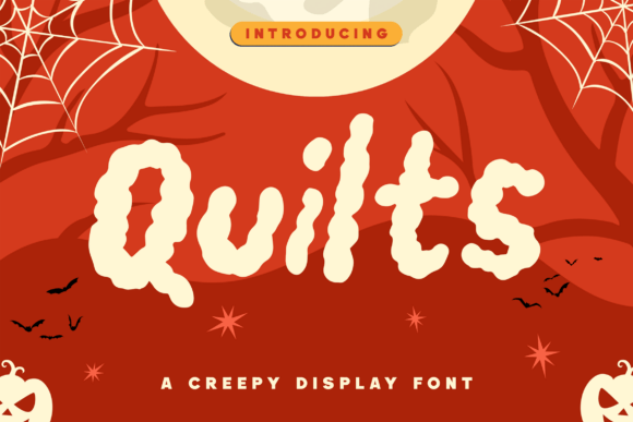 Quilts: The Melting Display Font for Eerie Designs