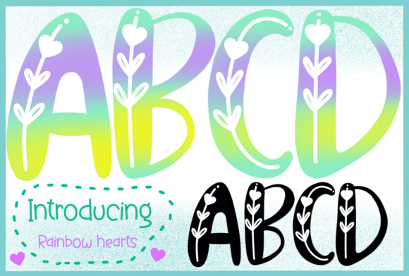Rainbow Hearts: A Colorful Font for Playful Design